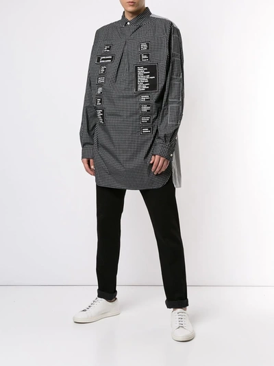 Takahiromiyashita The Soloist Deconstructed Patch Logo Shirt In Black