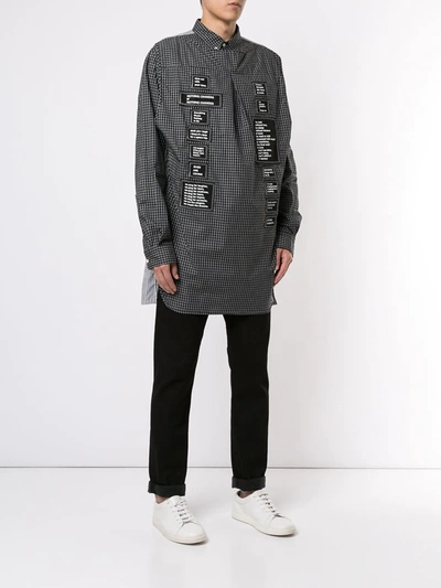 Takahiromiyashita The Soloist Deconstructed Patch Logo Shirt In Black