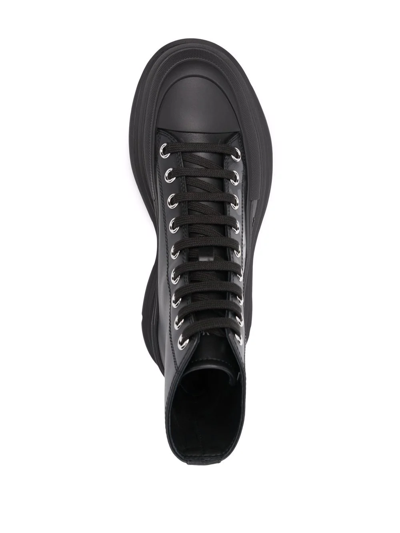 Shop Alexander Mcqueen Tread Slick Lace-up Boots In Black