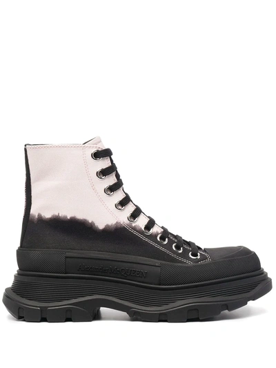 Shop Alexander Mcqueen Tread Slick Boots In Black ,pink