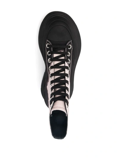 Shop Alexander Mcqueen Tread Slick Boots In Black ,pink