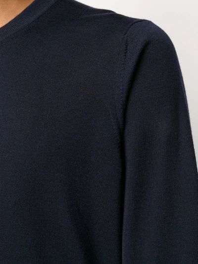 Brunello Cucinelli Men Crew-neck Sweater In Virgin Wool And Cashmere In Blue