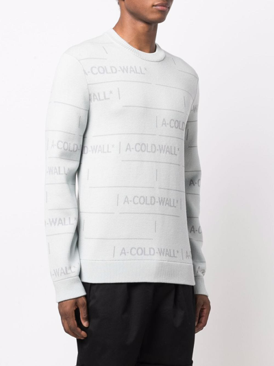 A-cold-wall* Chain Jacquard Knit Sweater In Grey