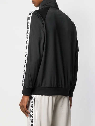 Shop Kappa Logo Stripe Pullover Track Jacket In Black