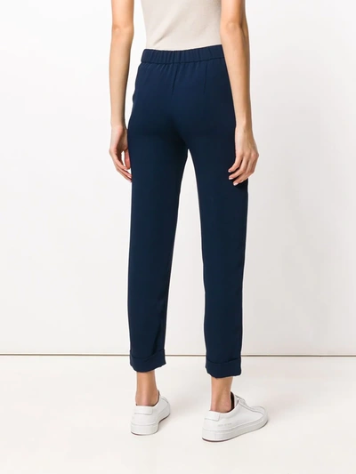 P.a.r.o.s.h Rolled Cropped Trousers In Blue