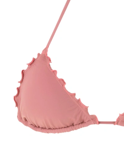 Amir Slama Ruffled Triangle Bikini Set In Pink