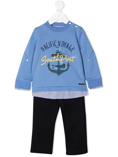 Shop Lapin House Nautical Print Tracksuit In Blue