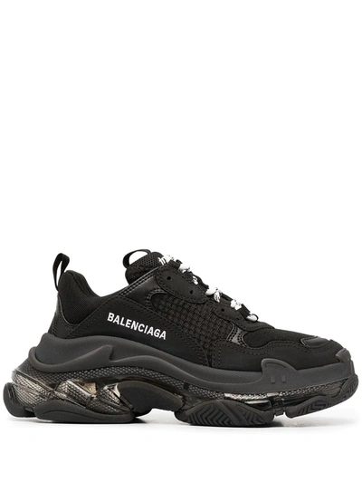 Balenciaga Triple S Clear Sole Sneaker In Black | ModeSens