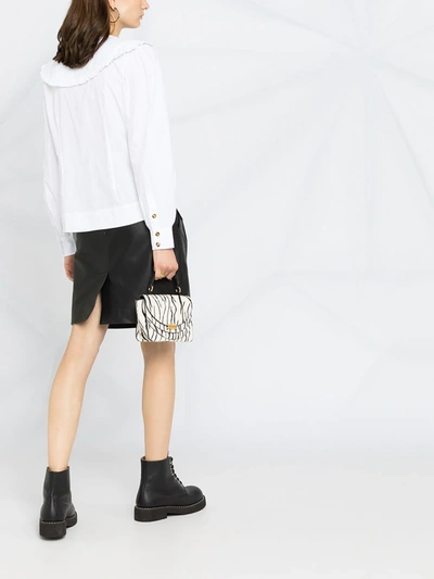 Ganni + Net Sustain Ruffled Organic Cotton-poplin Blouse In White