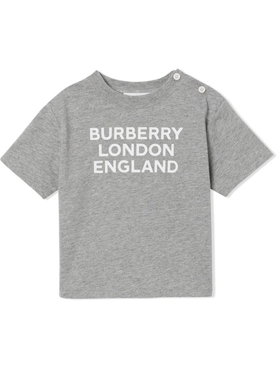 Shop Burberry Logo-print T-shirt In Grey