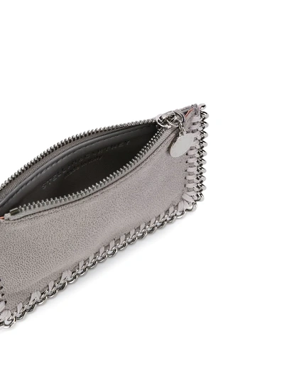 Stella Mccartney Falabella Zip Cardholder In Grey