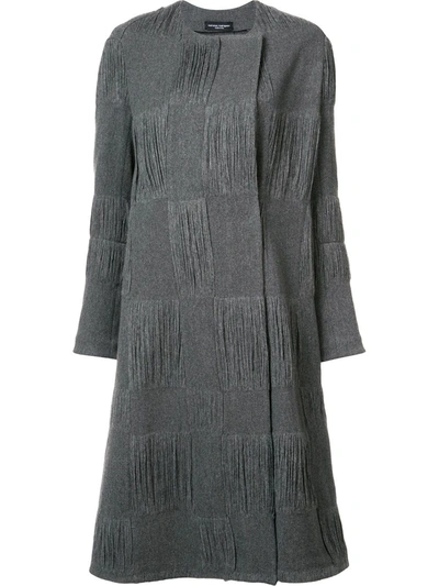 Shop Narciso Rodriguez Textured Check Coat In Grey
