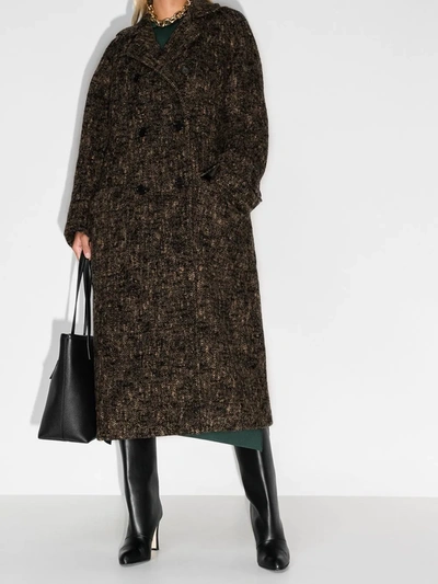 Shop Dolce & Gabbana Double-breasted Brush-look Coat In Brown