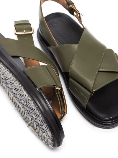 Marni Fussbett Colour-block Leather Sandals In Blue
