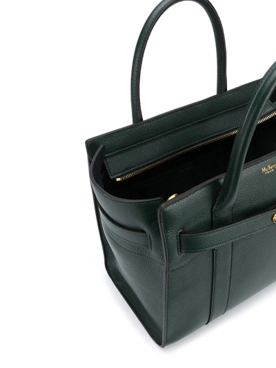 Shop Mulberry Bayswater Logo Tote Bag In Green