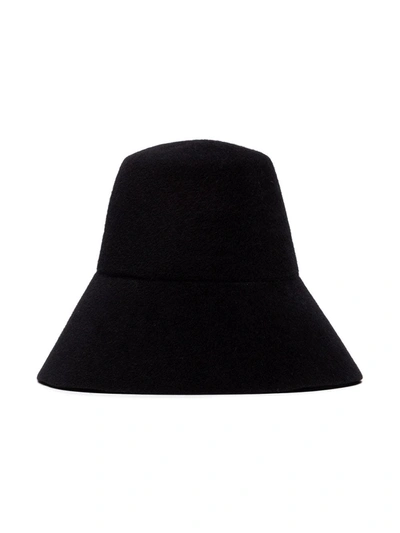 Shop Valentino Panelled Felt Bucket Hat In 0no Black