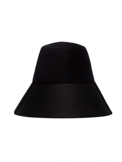 Shop Valentino Panelled Felt Bucket Hat In 0no Black