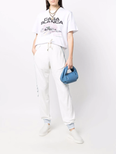 Casablanca Torchon Piping-detail Track Pants In White