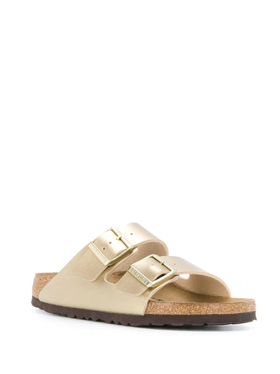 Shop Birkenstock Arizona Buckled Sandals In Gold