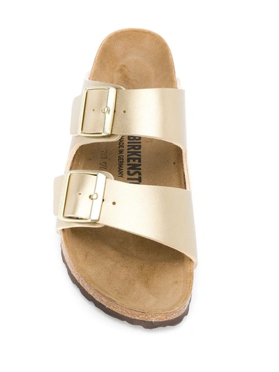Birkenstock Airzona Birko Flor Leather Sandals In Gold