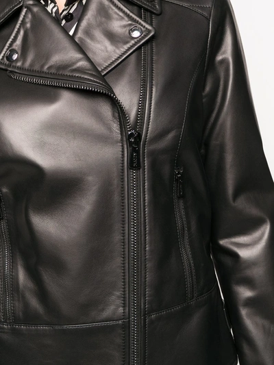 Shop Bally Fitted Biker Jacket In Black