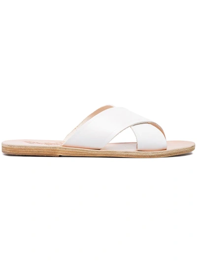 Shop Ancient Greek Sandals White Thais Leather Sandals