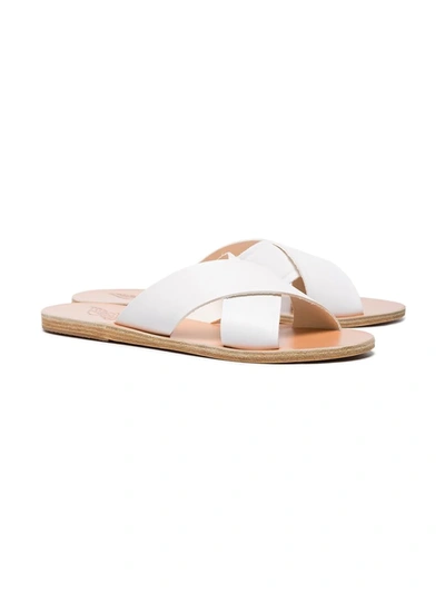 Shop Ancient Greek Sandals White Thais Leather Sandals