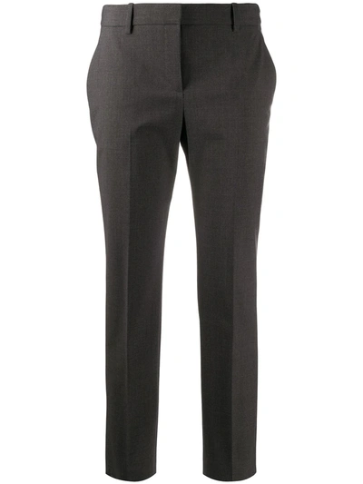 Shop Theory High Waist Tapered Leg Trousers In Grey