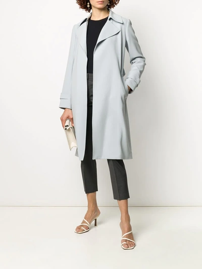 Theory High Waist Tapered Leg Trousers In Grey