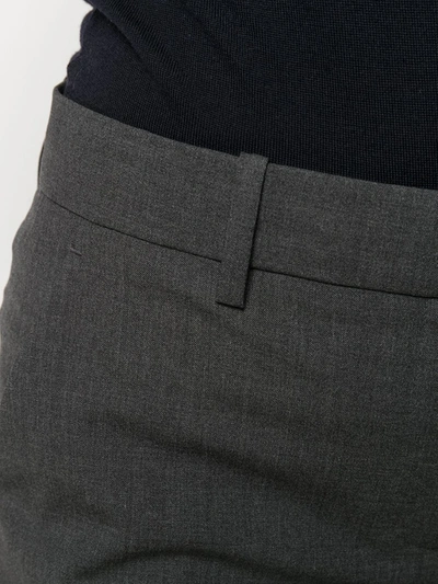 Theory High Waist Tapered Leg Trousers In Grey