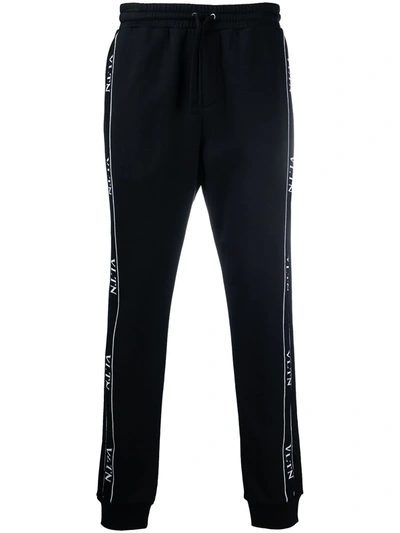 Shop Valentino Logo Tape Track Trousers In Black