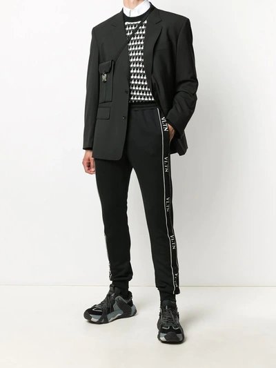 Shop Valentino Logo Tape Track Trousers In Black