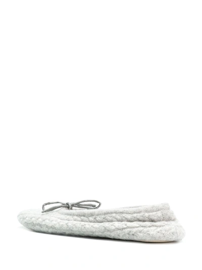 Shop N•peal Cable Slippers In Grey