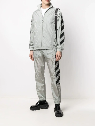 Shop Off-white Logo-print Track Pants In Grey