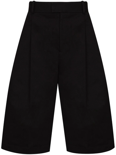 Shop Bottega Veneta Over-the-knee Tailored Shorts In Black