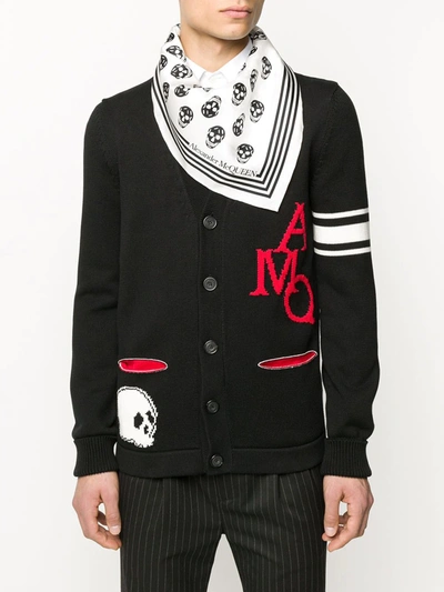 Alexander Mcqueen Alexander Mc Queen Biker Skull Silk Scarf In White
