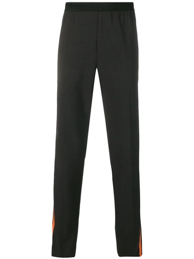 Shop Helmut Lang Side Stripe Trousers In Xw6 Charcoal/signal