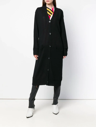 Shop R13 Cashmere Long Length Cardigan In Black