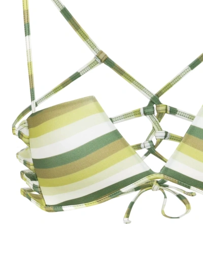 Amir Slama Striped Bikini In Green