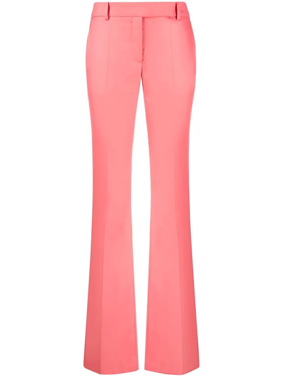 Shop Alexander Mcqueen Flared Tailored Trousers In Pink