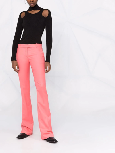 Shop Alexander Mcqueen Flared Tailored Trousers In Pink
