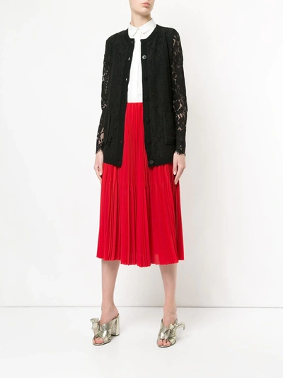 Shop Onefifteen Lace Panel Cardigan In Black