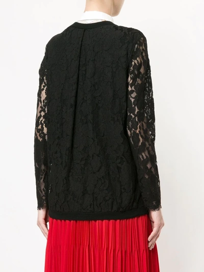 Shop Onefifteen Lace Panel Cardigan In Black