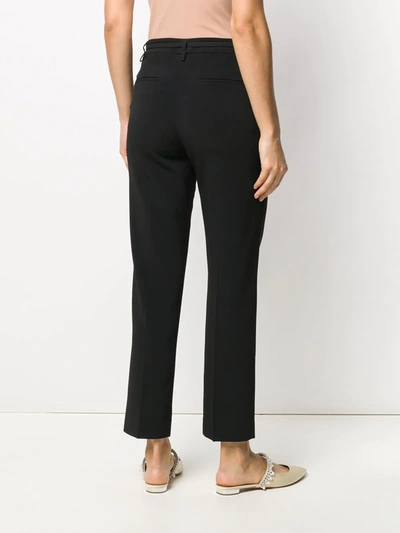 Shop Red Valentino Belted Cropped Trousers In Black