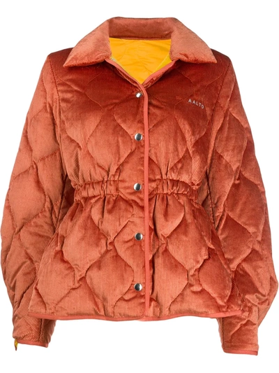 Shop Aalto Padded Corduroy Jacket In Orange