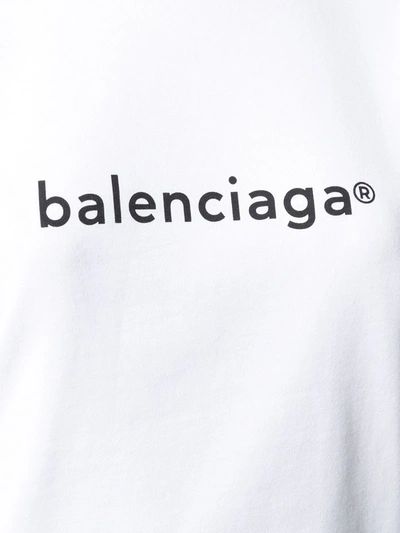 Shop Balenciaga Logo-print T-shirt In White