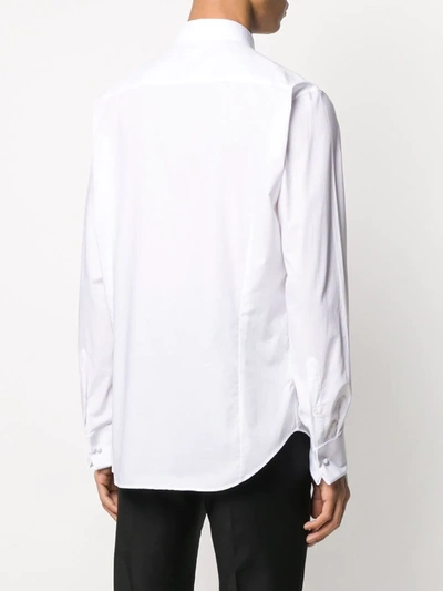 Shop Giorgio Armani Pleated-bib Formal Shirt In White
