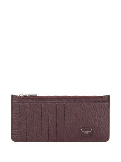 Shop Dolce & Gabbana Zipped Cardholder Wallet In Brown