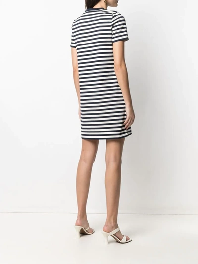 Shop Tory Burch Striped T-shirt Dress In Neutrals