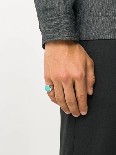 Shop Tom Wood Oval Turquoise Ring In Silver